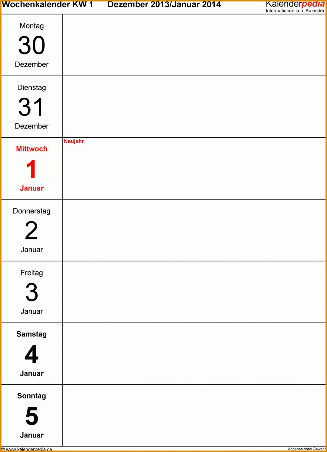 Unvergesslich Wochenkalender Vorlage 2274x3148