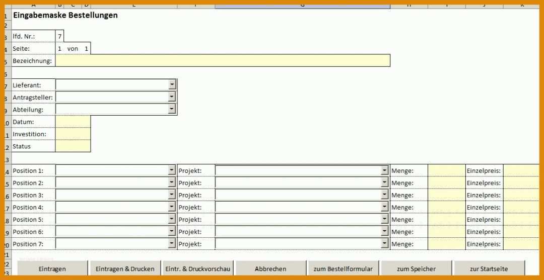Bemerkenswert Bestellformular Excel Vorlage 1155x596