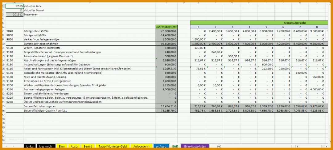 Hervorragen Buchhaltung Kleingewerbe Excel Vorlage 1440x651