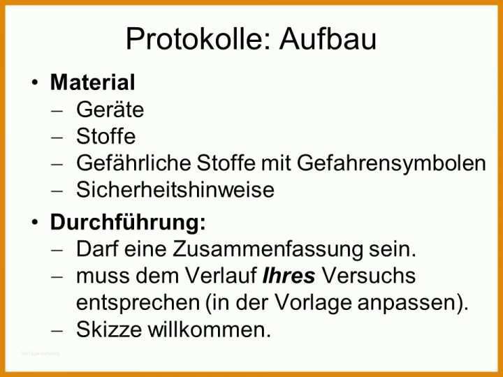 Überraschen Chemie Protokoll Vorlage 960x720