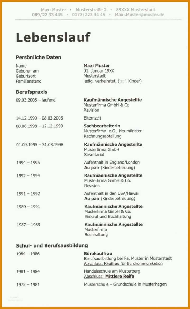 Einzahl Chronologischer Lebenslauf Vorlage Word 950x1545