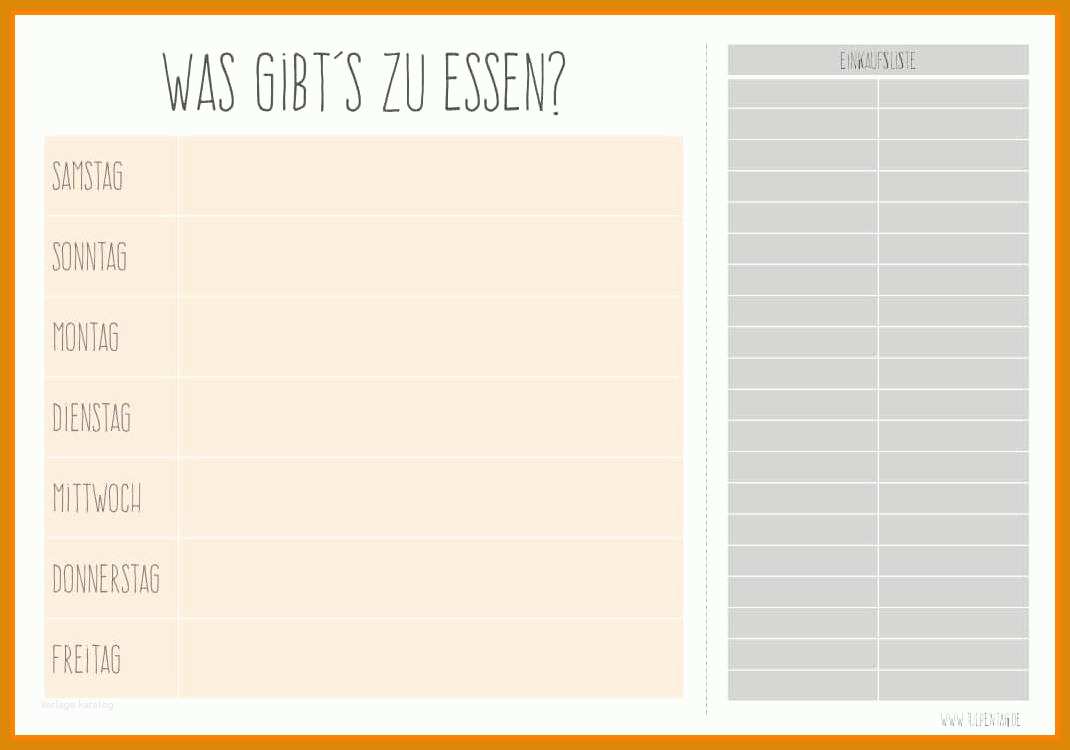Original Essensplan Vorlage 1070x750