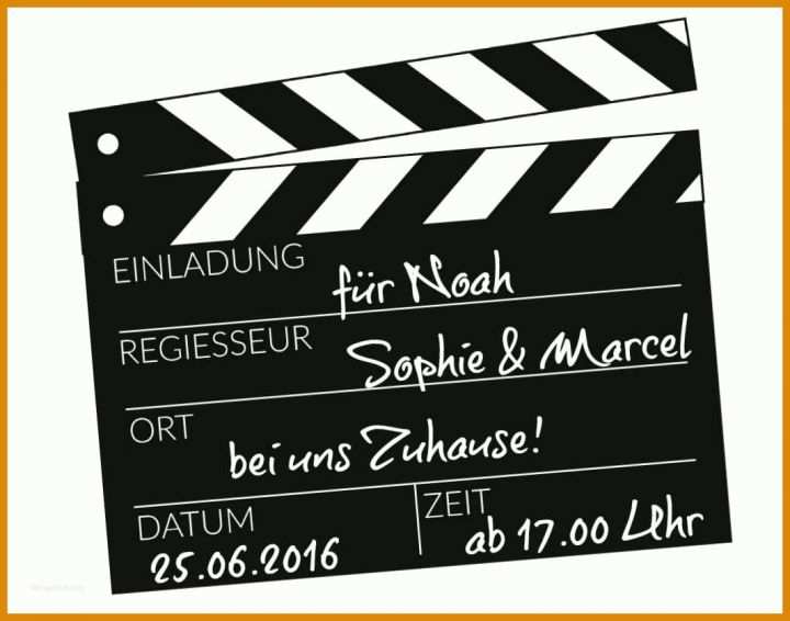 Überraschen Filmklappe Vorlage 1065x837