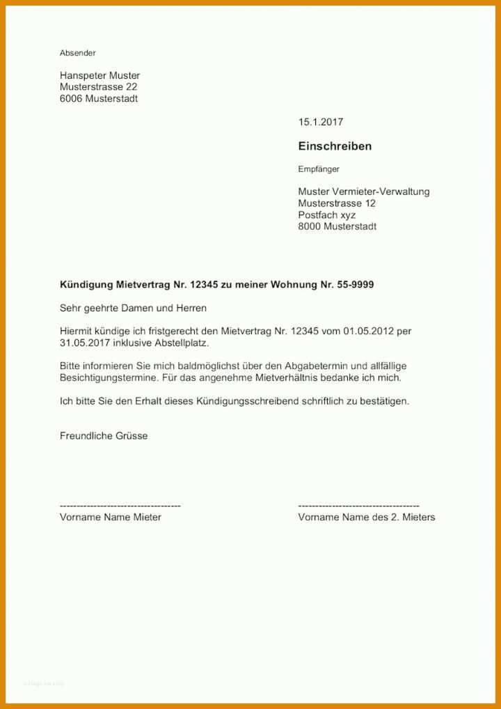 Erschwinglich Kündigung Vorlage Pdf 893x1262