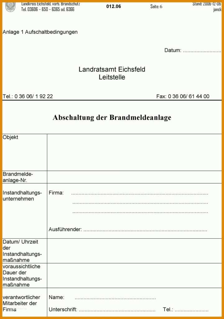 Einzigartig Vorlage Abschaltung Brandmeldeanlage 960x1365