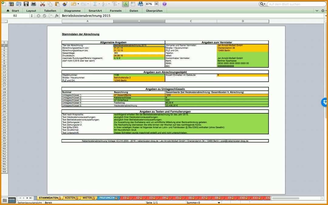 Erstaunlich Vorlage Nebenkostenabrechnung Für Mieter 2560x1600