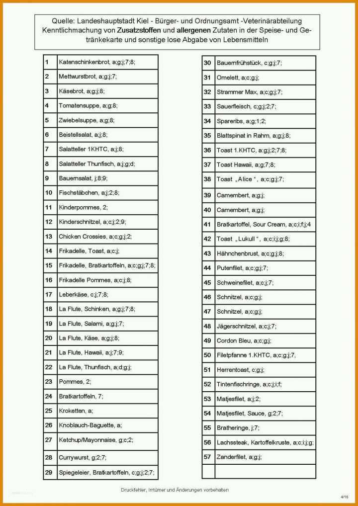 Bemerkenswert Allergenkennzeichnung Vorlage 1240x1754