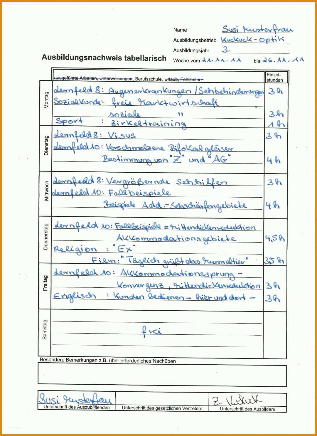 Modisch Berichtsheft Vorlage Openoffice 1700x2338