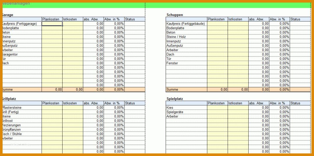 Beeindruckend Excel Vorlagen Kostenaufstellung 1215x604