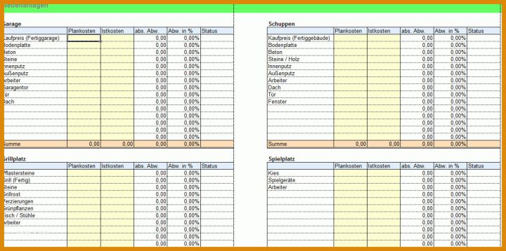 Angepasst Excel Vorlagen Kostenaufstellung 1215x604