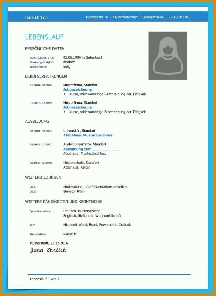 Schockierend Lebenslauf Vorlage 2018 Kostenlos 938x1288