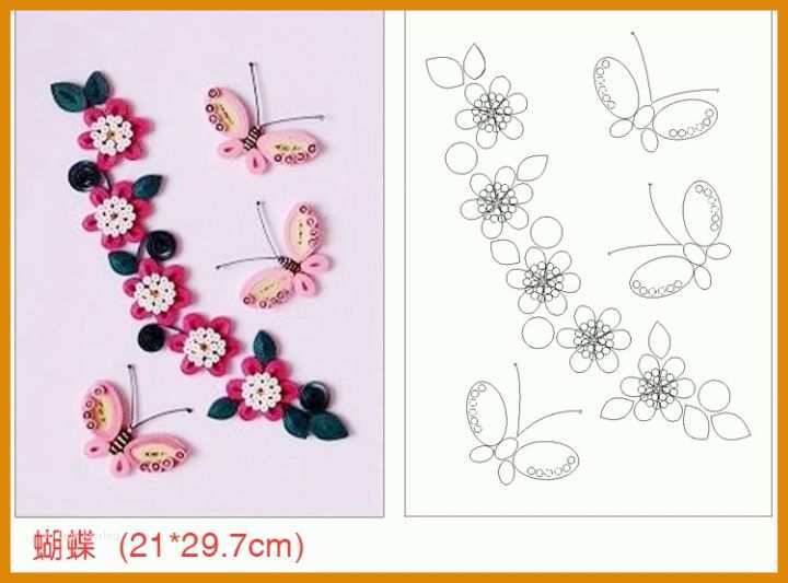 Einzahl Quilling Vorlagen 750x555