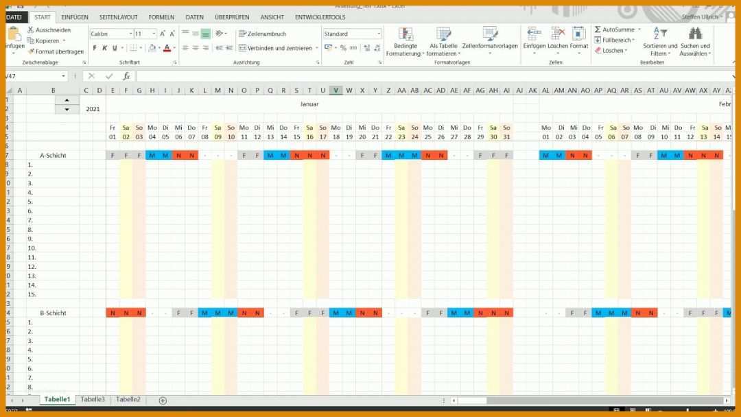 Ausgezeichnet Schichtplan Vorlage 3 Schichten 1280x720