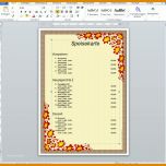 Ungewöhnlich Speisekarte Vorlage Openoffice 750x730
