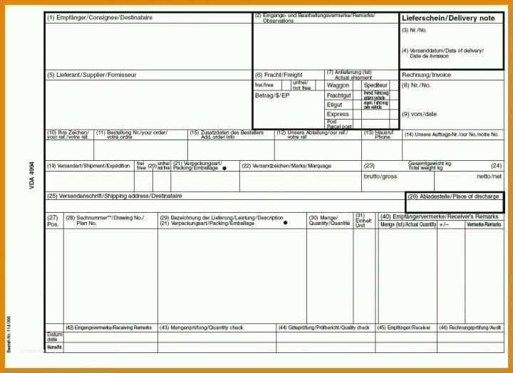 Vda 4994 Vorlage Vda Endlos Lieferschein Vda 4994 5fach Selbstdurchschreibend Format 24 Cm X 6 Zoll Vpe 500 Satz