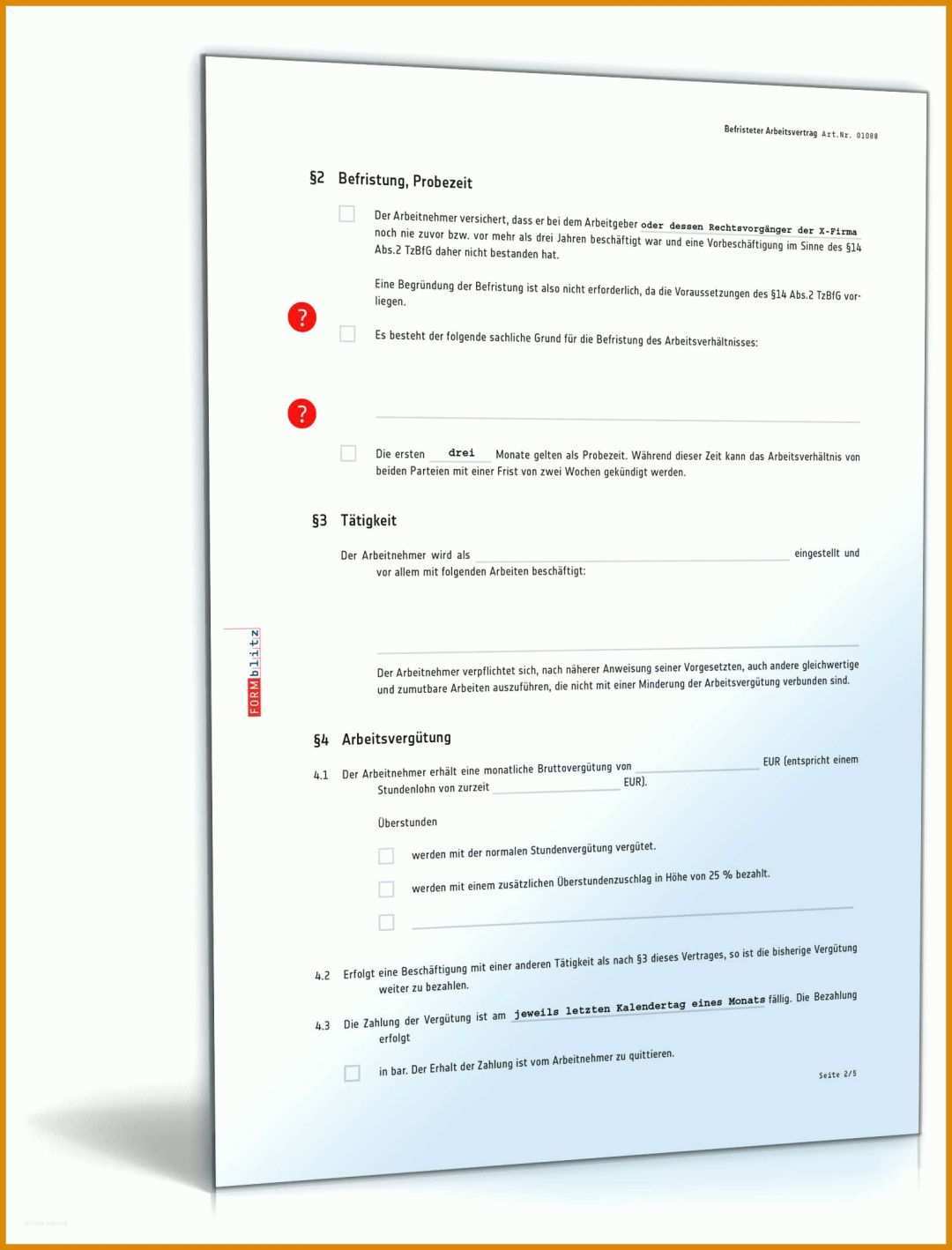 Ungewöhnlich Arbeitsvertrag Befristet Vorlage 1600x2100