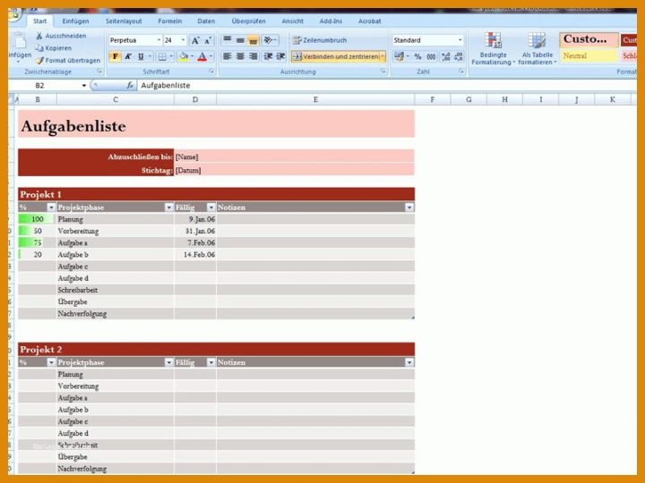 Perfekt Aufgabenliste Excel Vorlage Kostenlos 800x600