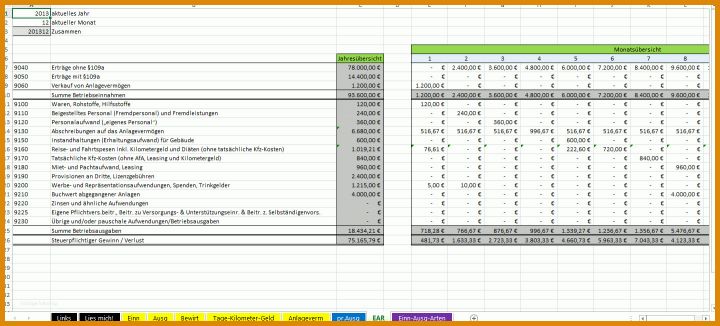 Beeindruckend Einnahmen Ausgaben Rechnung Excel Vorlage 1440x651