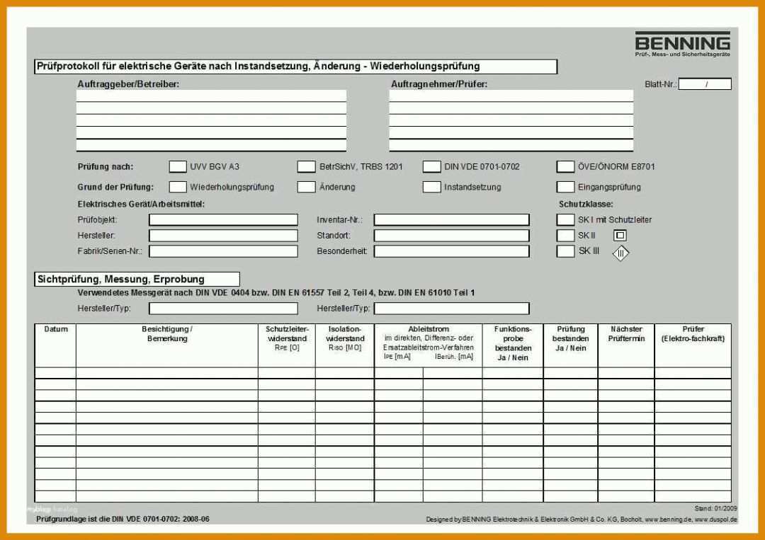 Am Beliebtesten Elektro Prüfprotokoll Vorlage Excel 1122x793