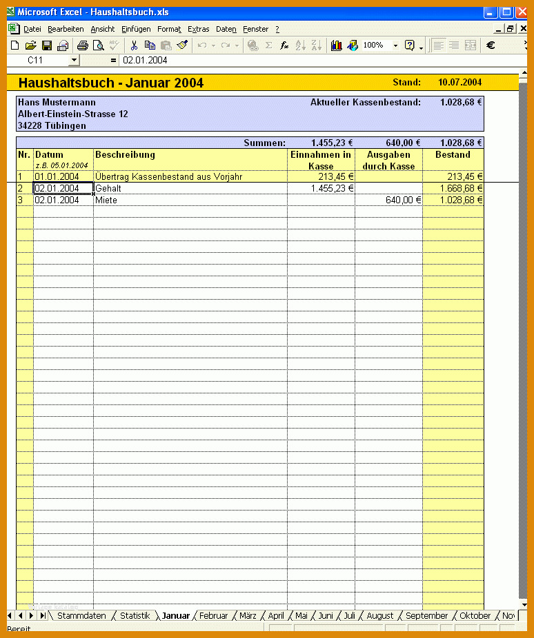 Spektakulär Excel Vorlage Haushaltsbuch 774x926