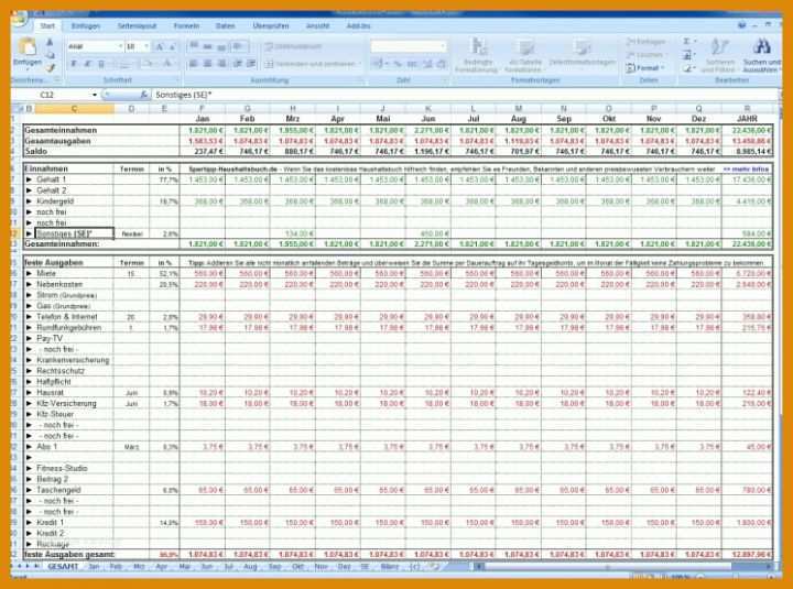 Wunderschönen Excel Vorlage Haushaltsbuch 745x554