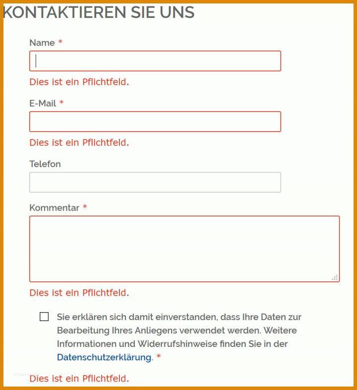 Phänomenal Kontaktformular Vorlage 1035x1132