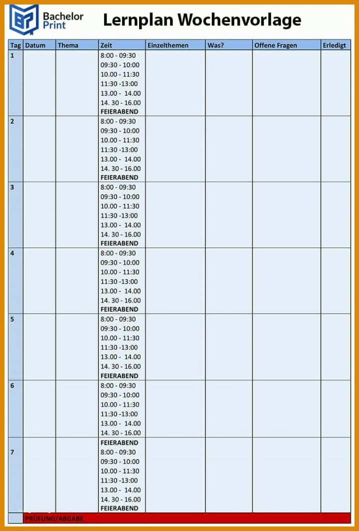 Ungewöhnlich Lernplan Erstellen Vorlage 800x1181