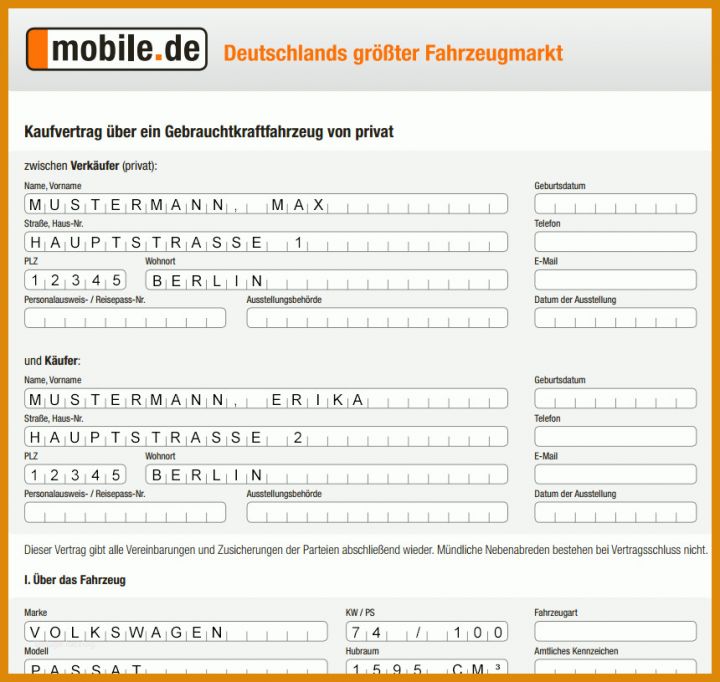 Pkw Kaufvertrag Privat Vorlage Imgsearch=muster Formular Autoverkauf