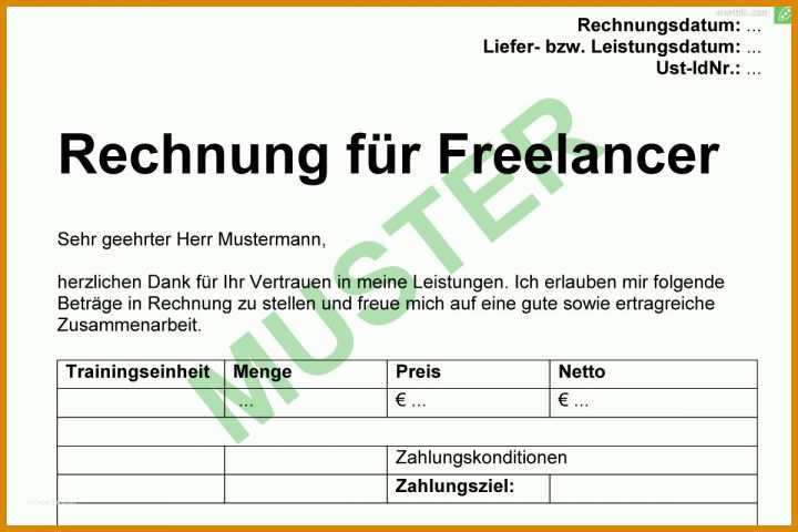 Bemerkenswert Rechnung Freelancer Vorlage 1200x800