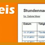 Exklusiv Stundennachweis Vorlage 960x171