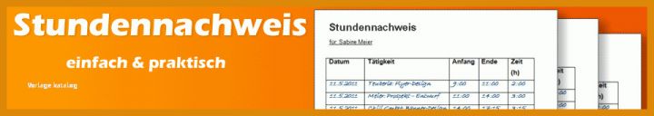Beste Stundennachweis Vorlage 960x171