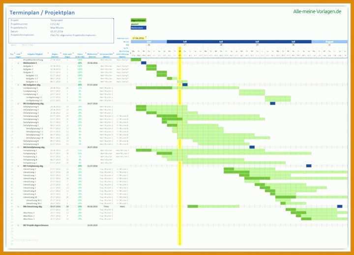 Unvergesslich Terminplan Vorlage Excel 1047x756