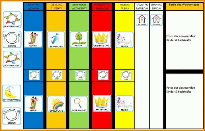 Wochenkalender Kinder Vorlage 