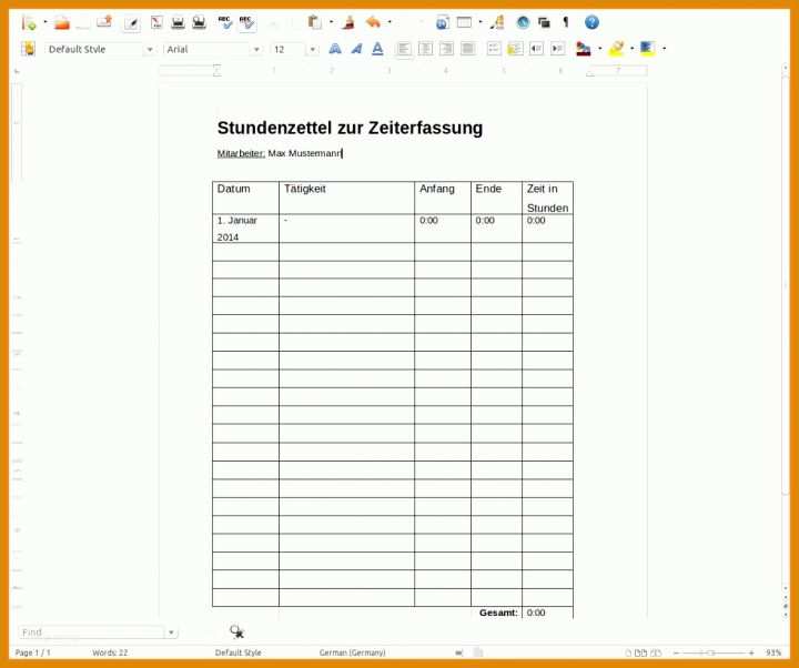Sensationell Datev Vorlage Arbeitszeit 1180x986