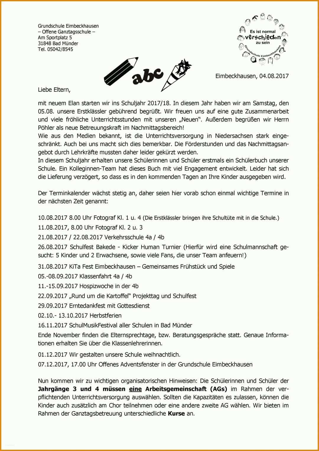 Spektakulär Elternbrief Klassenfahrt Vorlage 2479x3508