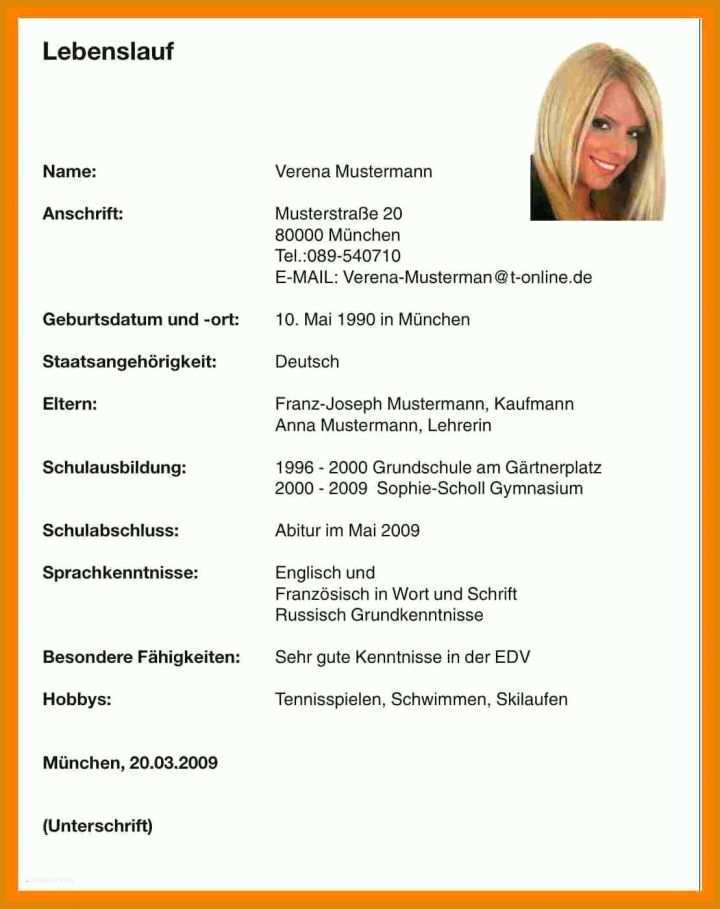 Empfohlen Lebenslauf Für Studium Vorlage 1109x1400