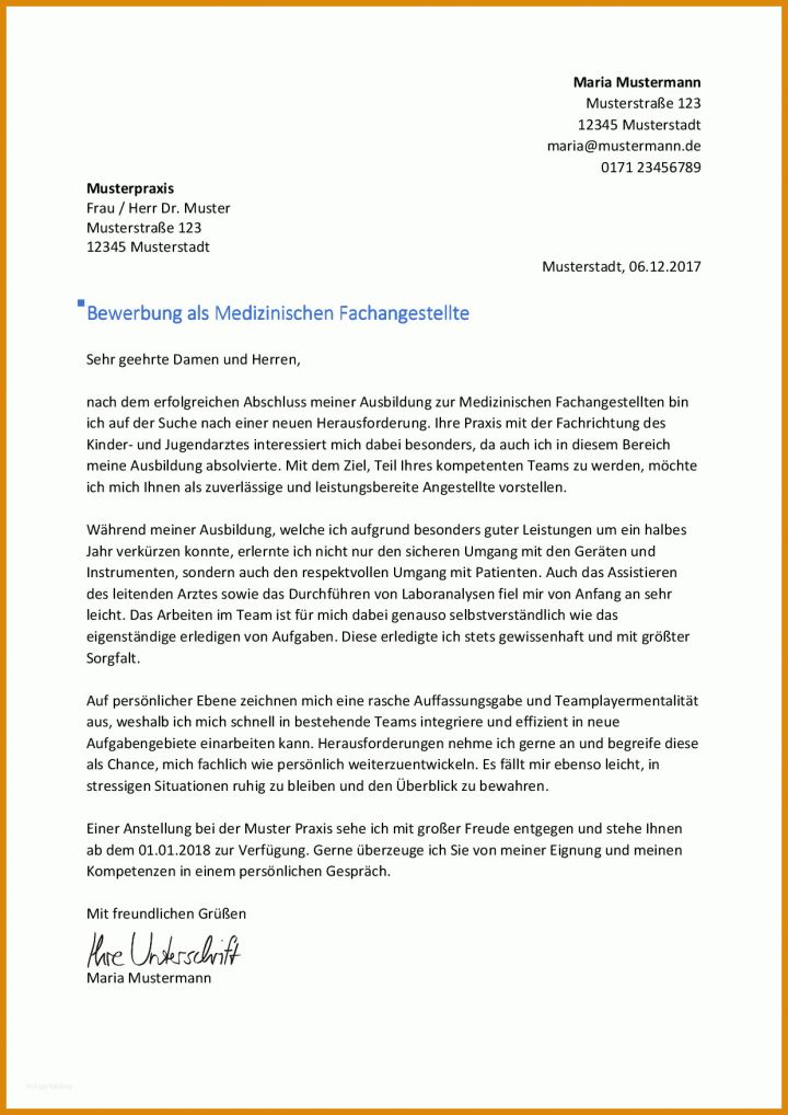 Lebenslauf Vorlage Mfa Medizinische Fachangestellte Medizinischer Fachangestellter