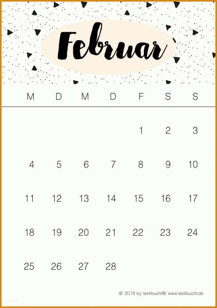 Ideal Monatskalender Vorlage 1400x1980