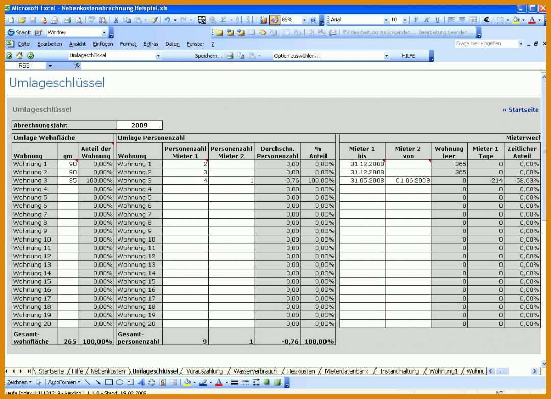 Erschwinglich Nebenkostenabrechnung Vorlage Excel Kostenlos 1178x854