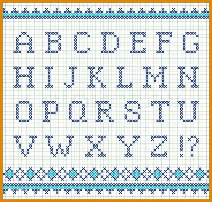 Überraschend Sticken Alphabet Vorlage 800x760