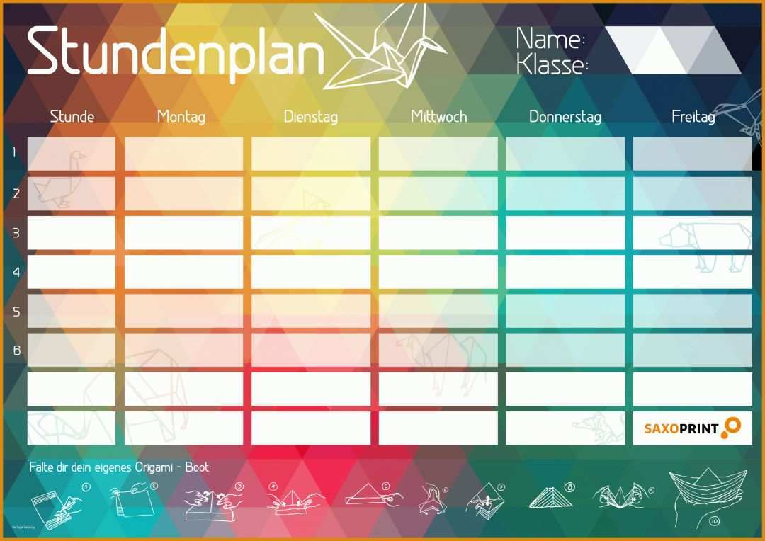Original Stundenplan Vorlage Mit Uhrzeit 2500x1768