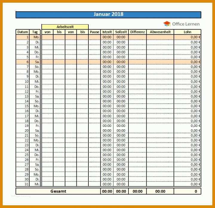 Modisch Stundenrechner Excel Vorlage 800x772