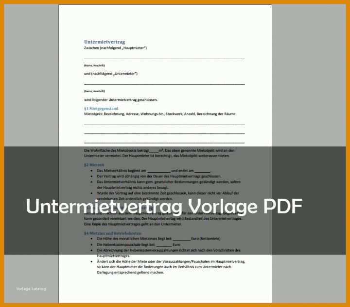 Bestbewertet Untermietvertrag Kostenlose Vorlage 868x763