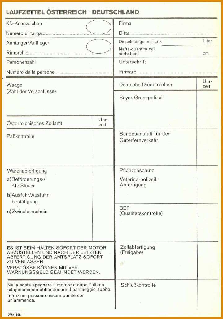 Ideal Warenbegleitschein Vorlage 1155x1652