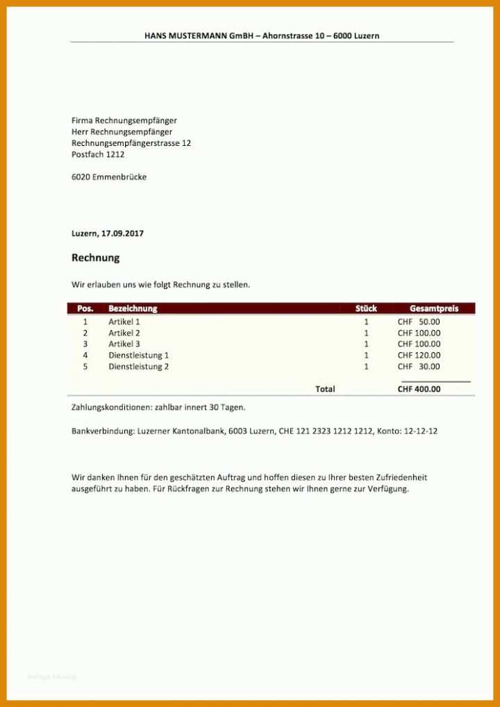 Neue Version Word Vorlage Rechnung Kostenlos 744x1052