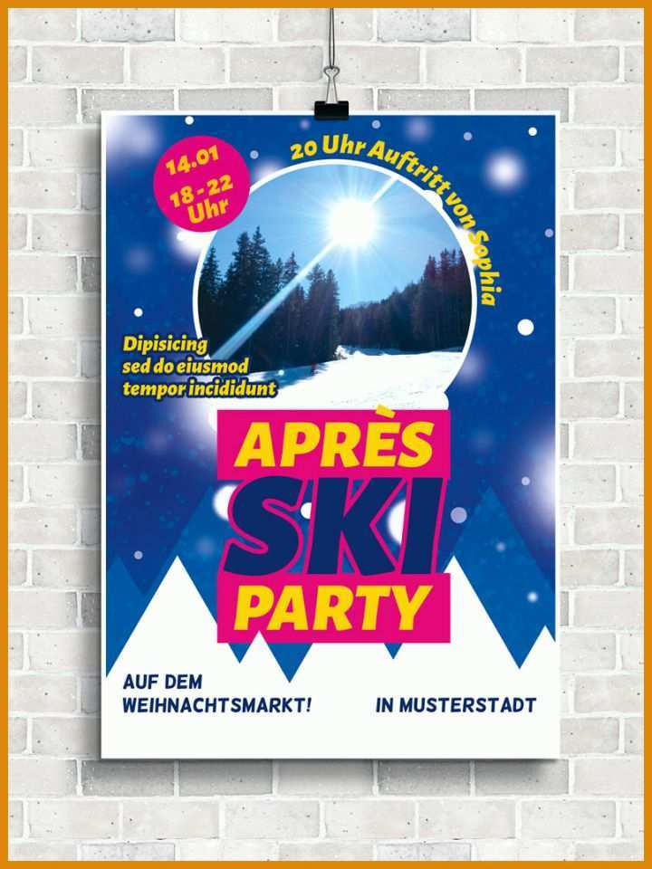 Kreativ Apres Ski Party Flyer Vorlage 806x1075