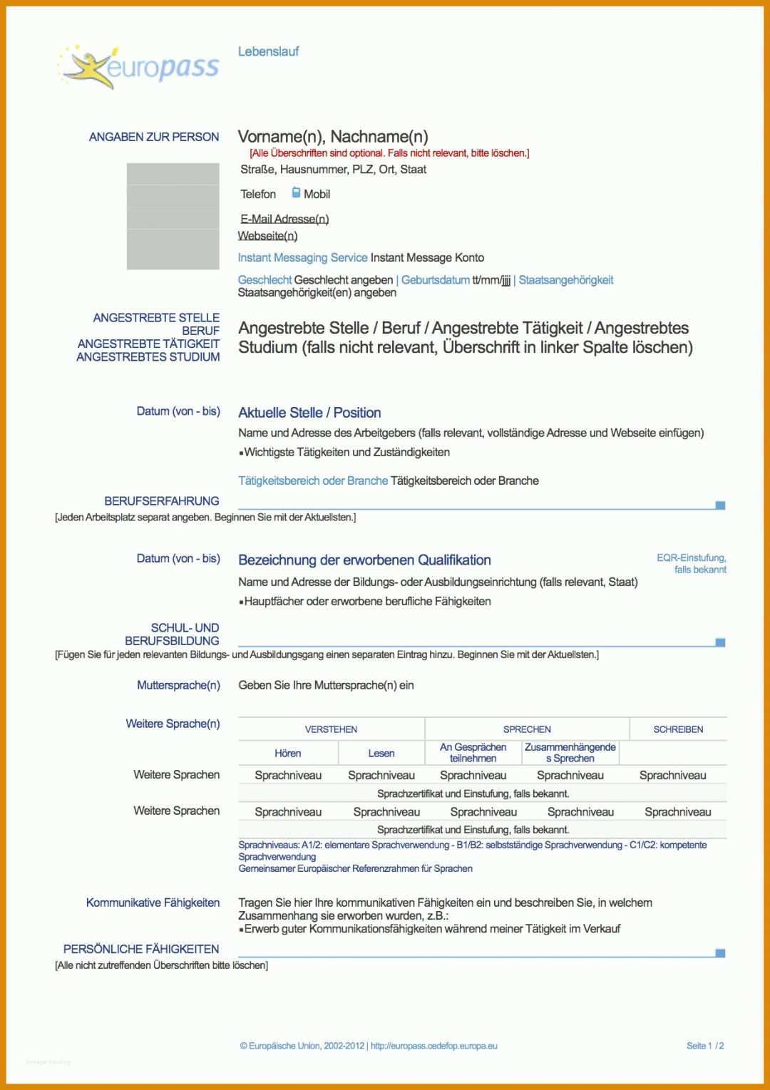 Spezialisiert Lebenslauf Englisch Vorlage 1239x1754