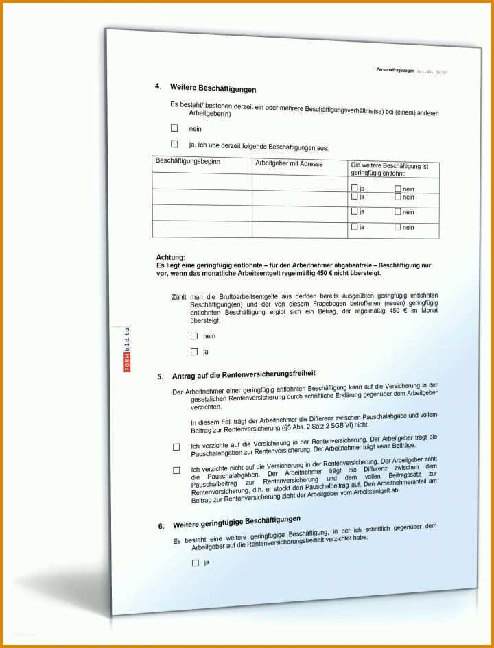 Hervorragend Personalfragebogen Vorlage 1600x2100
