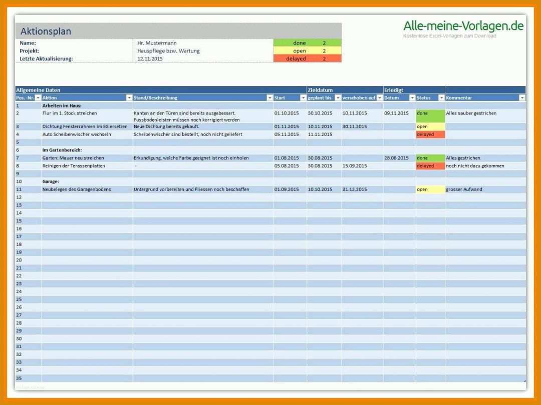 Empfohlen to Do Liste Vorlage Excel 1374x1031