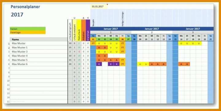 Hervorragend Urlaubsplan Excel Vorlage 1024x513